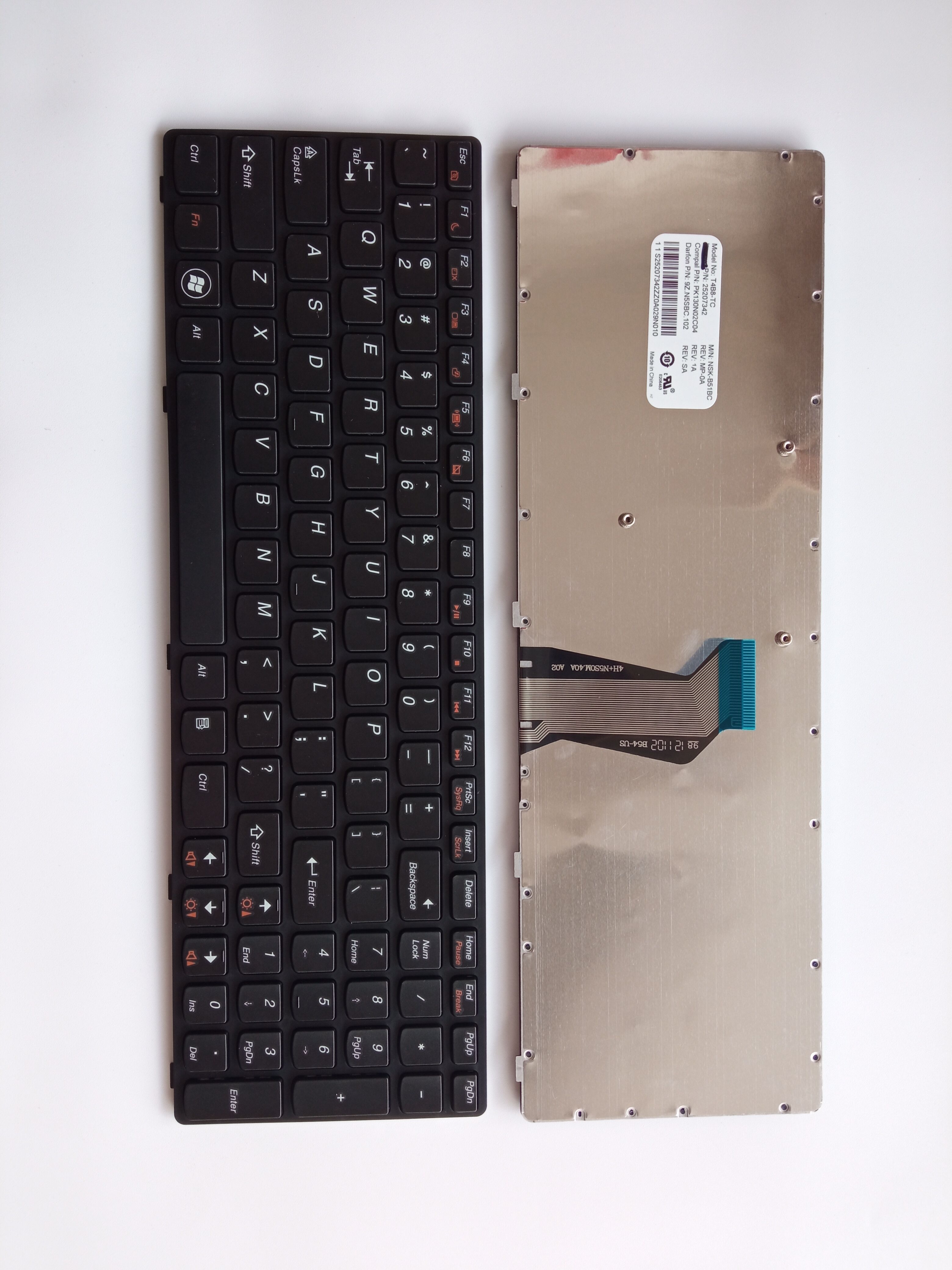 Picture of New Replacement Laptop Keyboard For LENOVO Y580 BLACK FRAME BLACK Backlit (OEM) US Layout